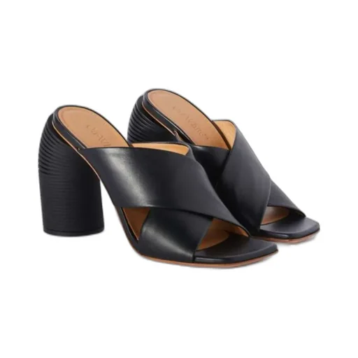 Crossover Strap Heeled Mules