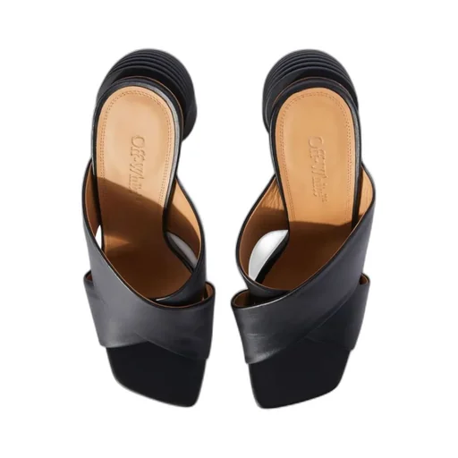 Crossover Strap Heeled Mules