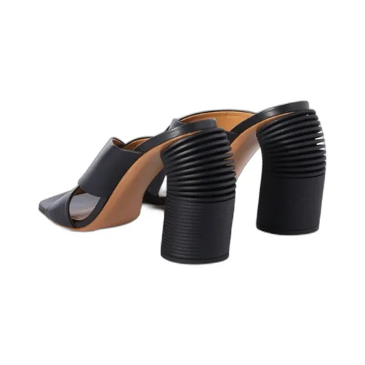 Crossover Strap Heeled Mules