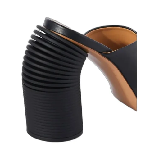 Crossover Strap Heeled Mules
