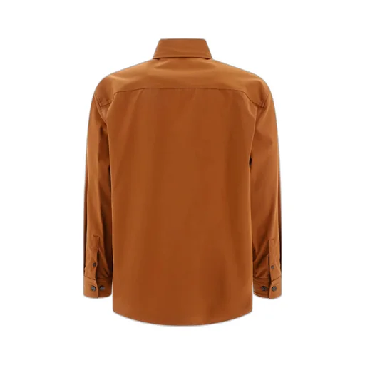 Ow Emb Cotgab Milit Curved Hem Shirt