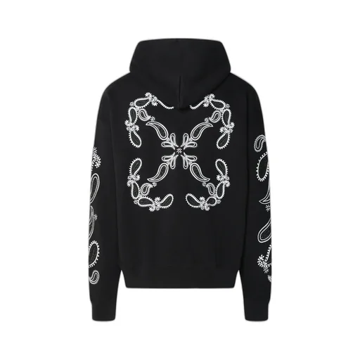 Bandana-Embroidered Drawstring Hoodie