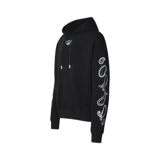 Bandana-Embroidered Drawstring Hoodie