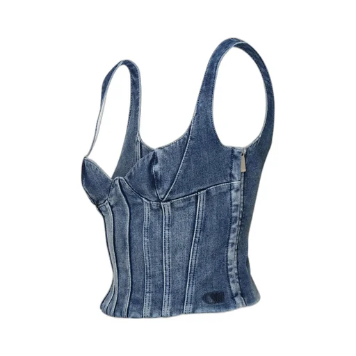 Bustier Sleeveless Denim Top