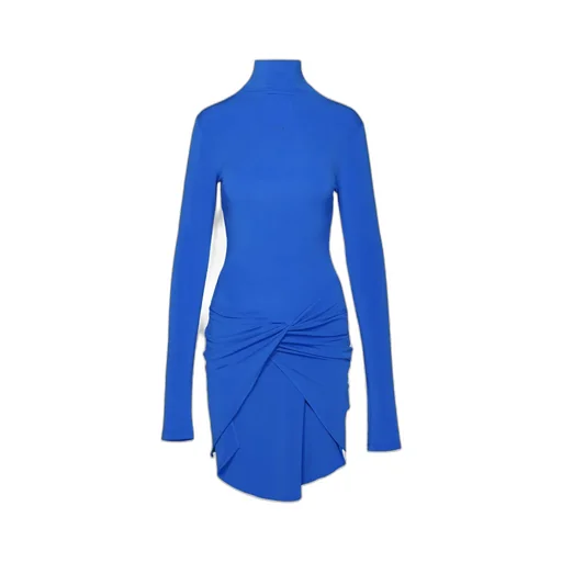 High-Neck Stretch Midi Dress