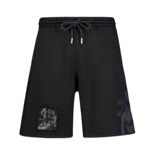 Graphic Printed Drawstring Shorts