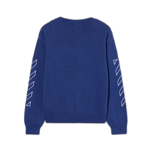 Diagonal-Stripe Crew-Neck Sweater