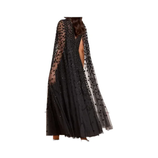 Embroidered-Flowers Maxi Dress