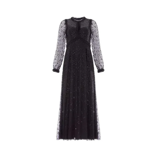 Dappled Sequin Long Sleeve Ankle Gown