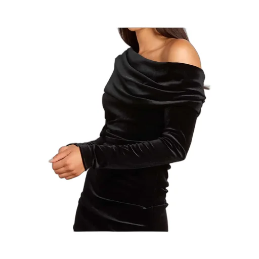 One-Shoulder Long-Sleeved Dress