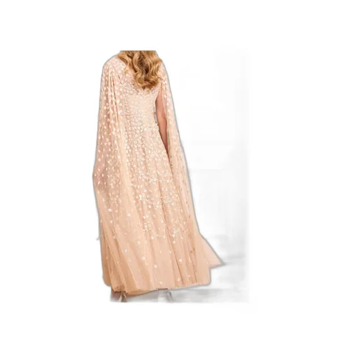 Clover Cape Sleeve Ankle Gown