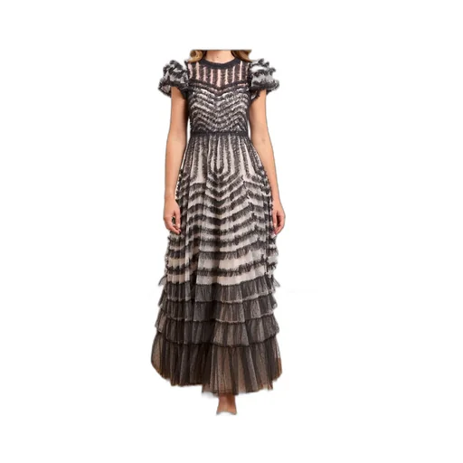 Ruffle-Embellishment Maxi Dress