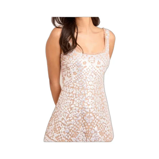Sequin-Embellished Scoop-Neck Midi Dress