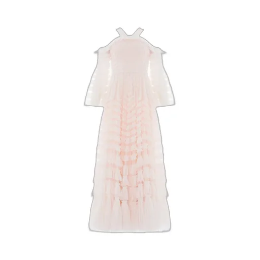 Ruffled-Panel Maxi Dress