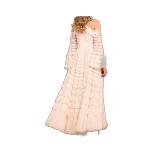Ruffled-Panel Maxi Dress
