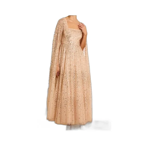 Sequined Cloak Sleeve Dress