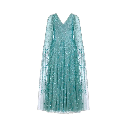 Embellished Cape Gown