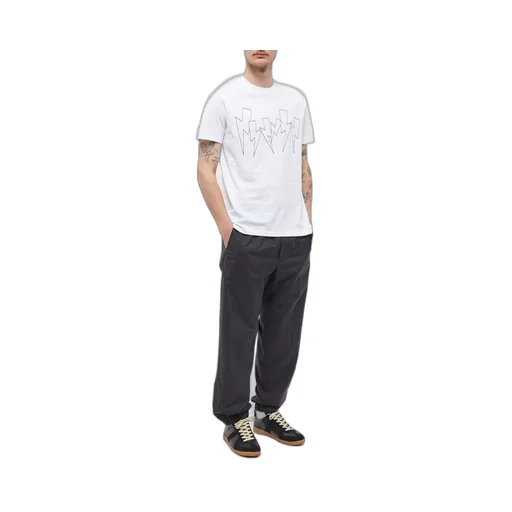 Thunderbolt-Print Crew-Neck T-Shirt