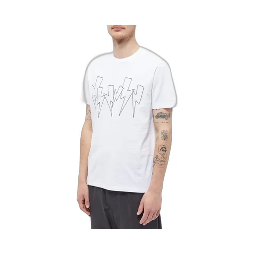 Thunderbolt-Print Crew-Neck T-Shirt