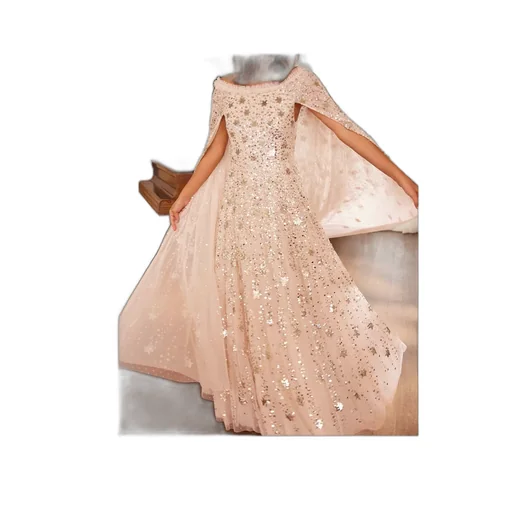 Shooting Stars Cape Ankle Gown