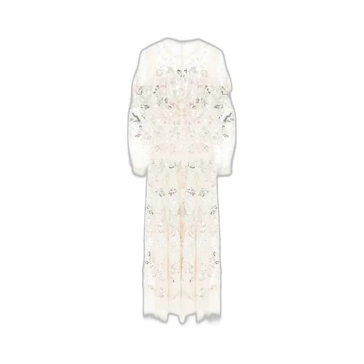 Rosalie Sequin-Embellished Long-Sleeve Gown