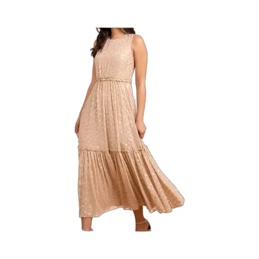 Harper Cape-Sleeve Ruffled Midi Dress
