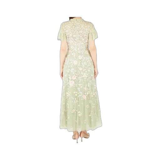 Tulle Dress With Floral Embroidery