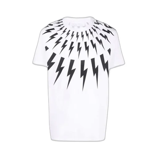 Thunderbolt-Print Crew Neck T-Shirt