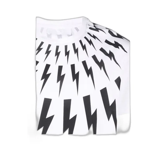 Thunderbolt-Print Crew Neck T-Shirt