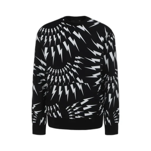 Thunderbolt-Print Cotton Sweatshirt