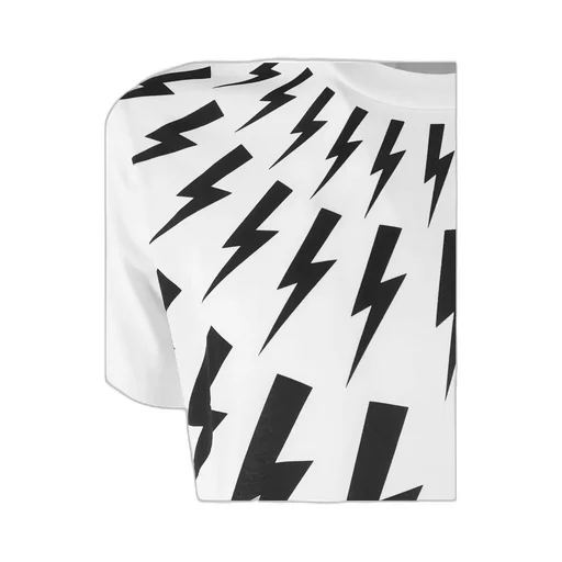 Thunderbolt-Print Crew Neck T-Shirt