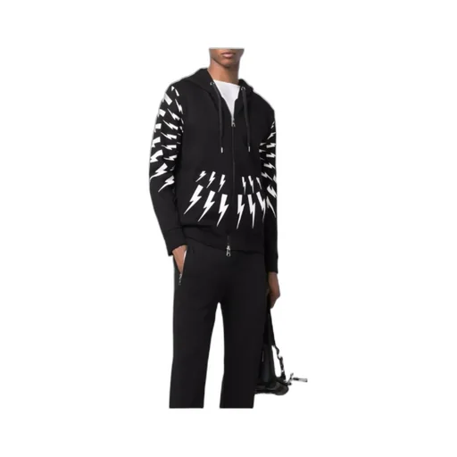 Graphic-Print Zip-Fastening Hoodie