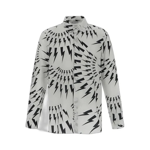 Thunderbolt-Print Cotton Shirt