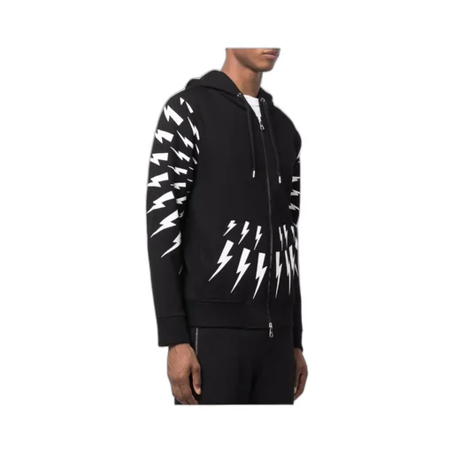 Graphic-Print Zip-Fastening Hoodie