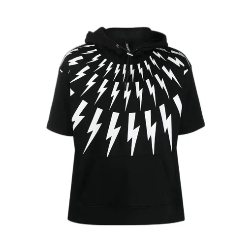 Printed Short-Sleeved Hoodie
