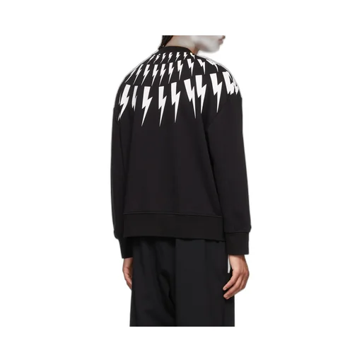 Thunderbolt Print Crewneck Sweatshirt