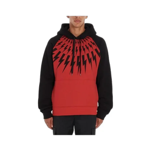 Lightning Printing Hooded Sweater