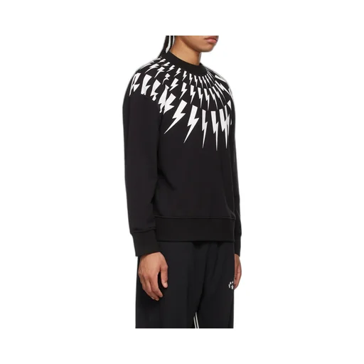 Thunderbolt Print Crewneck Sweatshirt
