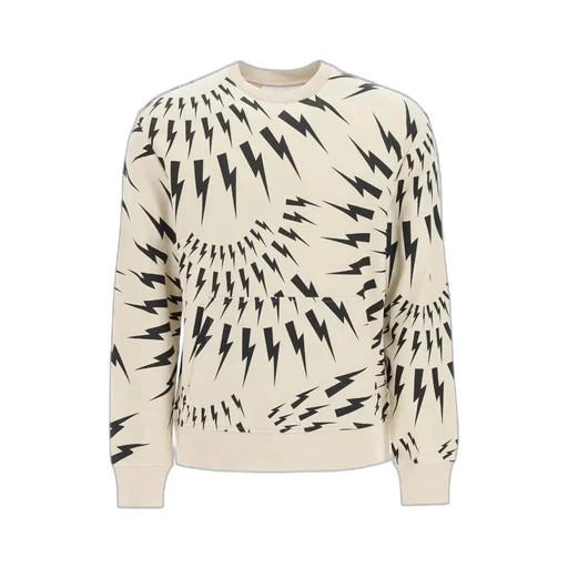 Thunderbolt-Print Cotton Sweatshirt