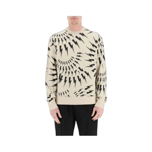Thunderbolt-Print Cotton Sweatshirt