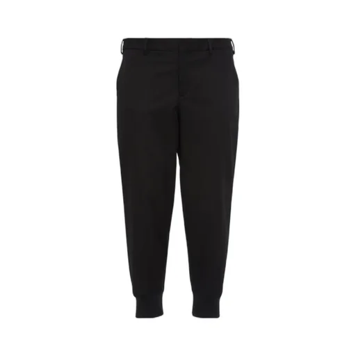 Tapered-Leg Cotton Trousers