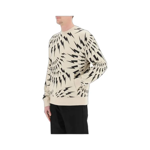 Thunderbolt-Print Cotton Sweatshirt