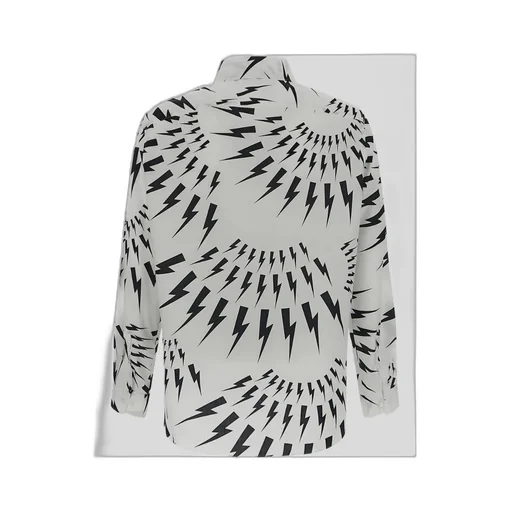 Thunderbolt-Print Cotton Shirt