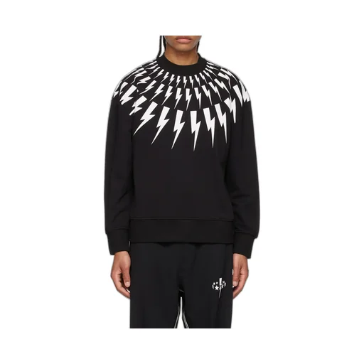 Thunderbolt Print Crewneck Sweatshirt