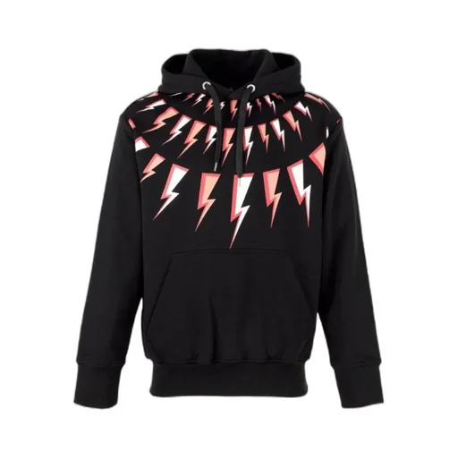 Lightning Printed Hooded Sweater