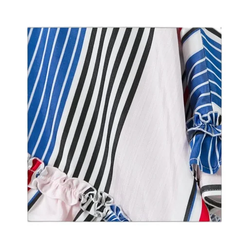 Sharp-Angled Striped Skirt