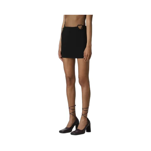 Heart Cut-Out Detailed Zipped Mini Skirt