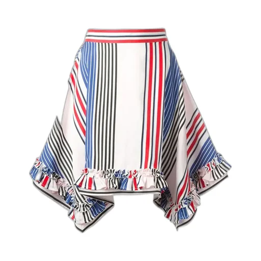 Sharp-Angled Striped Skirt