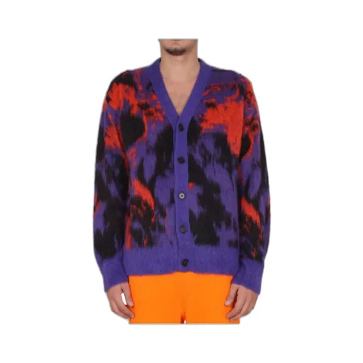 Abstract Printed Long-Sleeved Cardigan