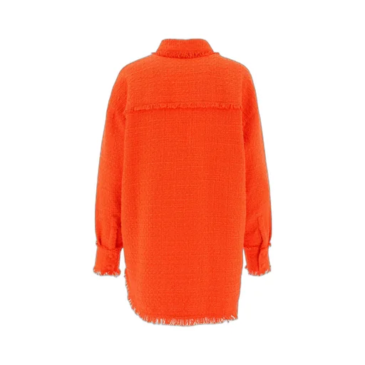 Button-Up Tweed Knit Overshirt